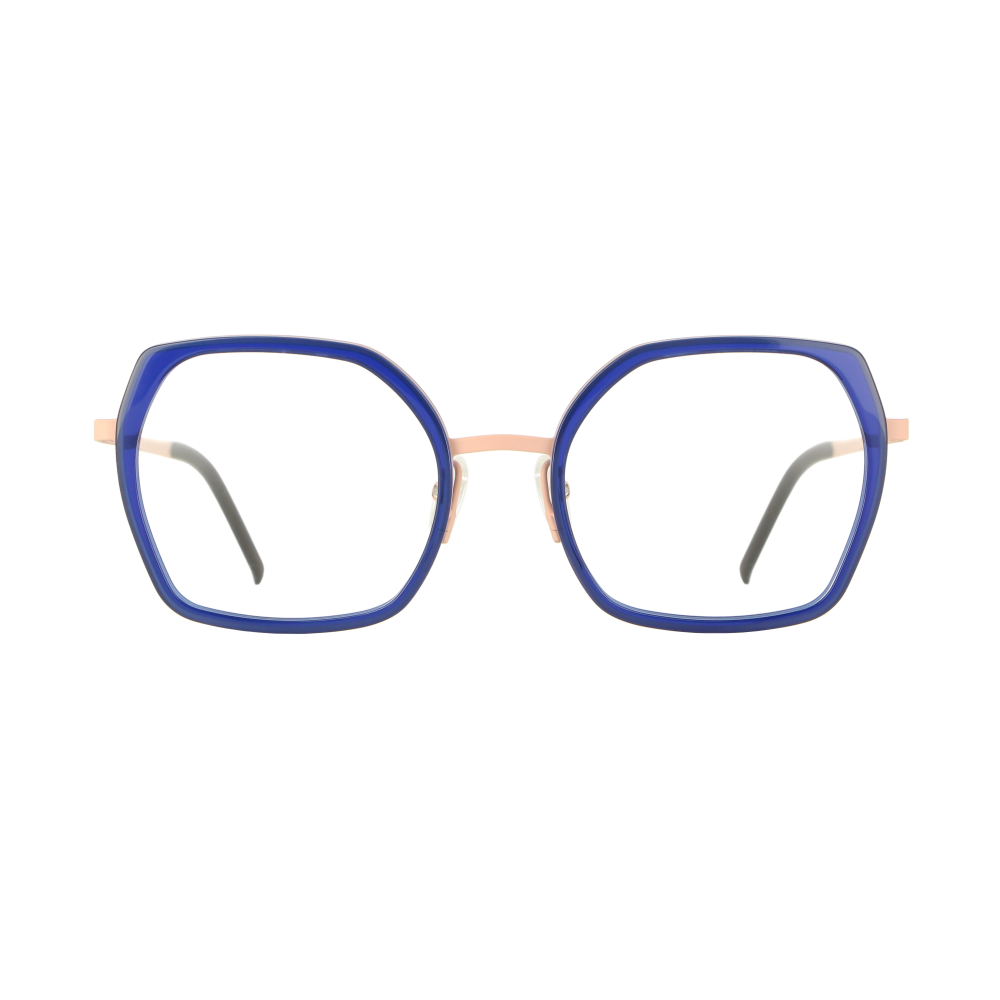 Gafas graduadas VANNI 4122 C384 de metal rosa pastel mate y acetato azul transparente